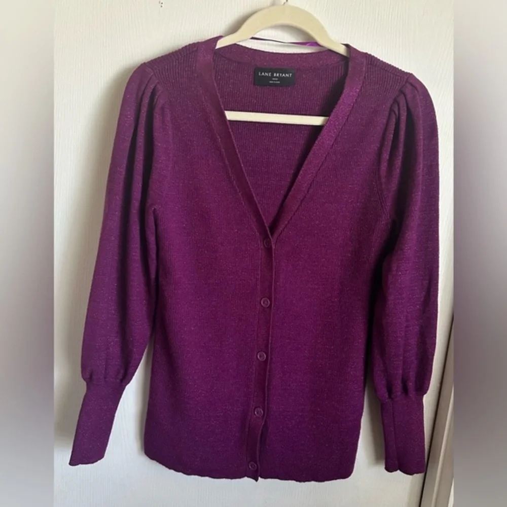 Lane Bryant Purple Sweater cardigan size 10/12